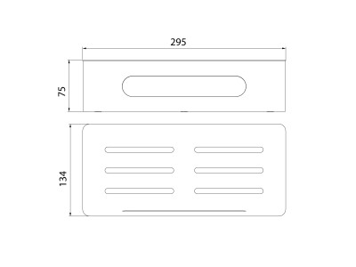 Полка для душа прямая Lemark SHELF LINE из нерж. стали с крючками, черный/ вставка-пластик черный (9772044)