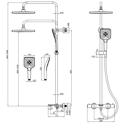 Смеситель Lemark Valday для ванны и душа, термостатический (LMF-8146B-BL)