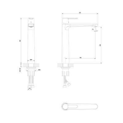 Смеситель Lemark Ladoga для раковины высокий (LMF-0715B-BL)