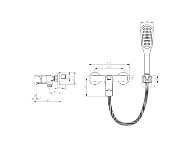 Смеситель для душа Lemark Ursus (LM7203BL)