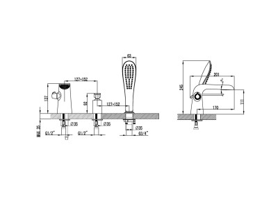 Смеситель на борт ванны Lemark Melange (LM4945CW)