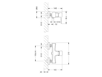 Смеситель для душа Lemark Evitta (LM0503C)