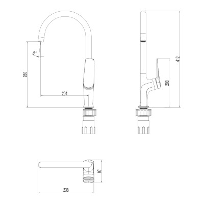 Смеситель для кухни Lemark Bronx (LM3705BL)