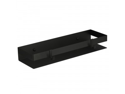Полка для душа прямая Lemark SHELF LINE 400 мм из нерж. стали с крючками, черный (9772053)