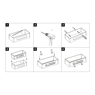 Полка для душа прямая Lemark SHELF LINE из нерж. стали с крючками, графит/вставка-пластик графит (9776045)