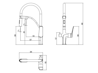 Смеситель для кухни Lemark Comfort (LM3074C-Gray)
