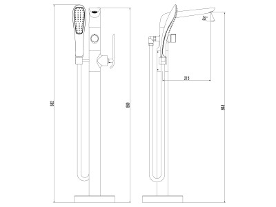 Смеситель для ванны Lemark Melange (LM4944CW)