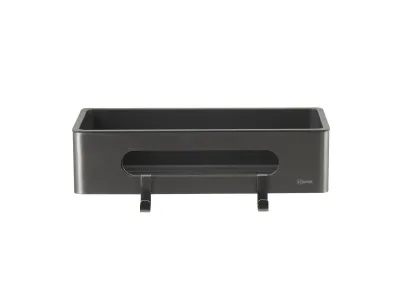 Полка для душа прямая Lemark SHELF LINE из нерж. стали с крючками, графит/вставка-пластик графит (9776045)