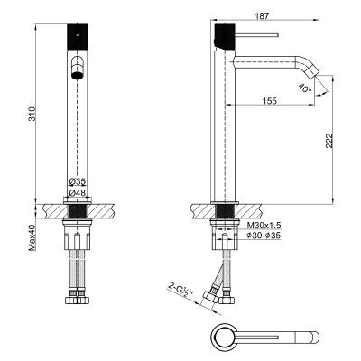 Смеситель Lemark Karelia для раковины высокий (LMF-2015S-GM)
