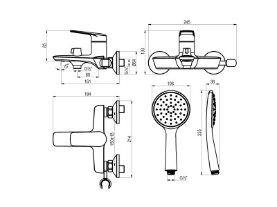 Смеситель Lemark Verba для ванны (LM11414C)