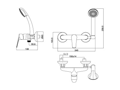 Смеситель для ванны Lemark Partner (LM6559C)