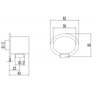Подключение для душевого шланга Lemark LM8026С встраиваемое (LM8026C)