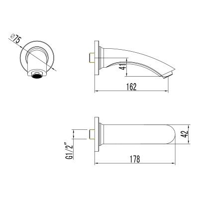 Излив для ванны Lemark (LM7881C)