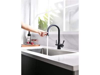 Смеситель для кухни Lemark Comfort с подключением к фильтру с питьевой водой (LM3075BL)