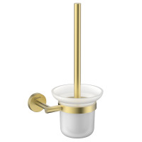 Ёршик для унитаза Lemark BELUGA подвесной, сталь, стекло, брашированное светлое золото (LMA-8021S-BRLG)