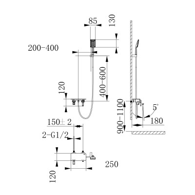 Смеситель для ванны Lemark Mista (LM6414WG)