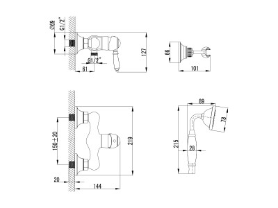 Смеситель для душа Lemark Villa (LM4803B)