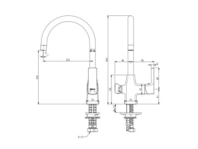 Смеситель для кухни Lemark Ursus с подключением к фильтру (LM7261BL)