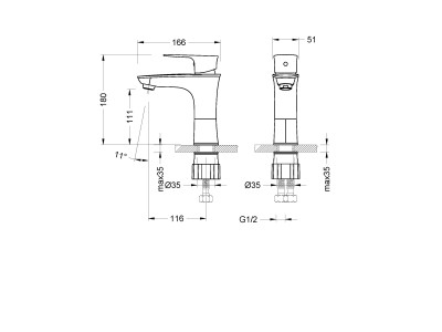 Смеситель для раковины Lemark Nero (LM0206C)