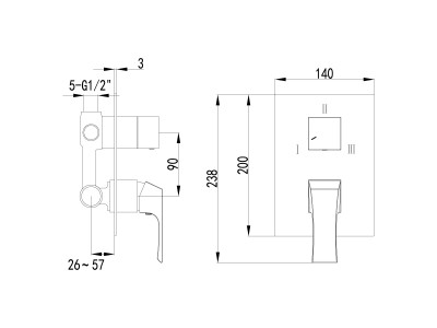 Смеситель для ванны с душем Lemark Unit (LM4528C)