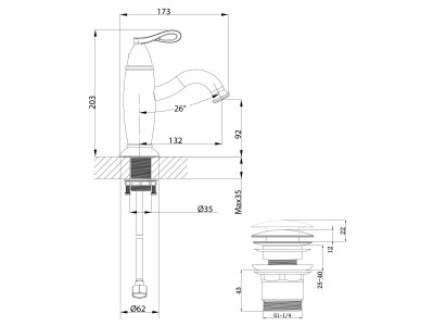 Смеситель для раковины Lemark Prime (LM6106BRG)