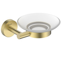 Мыльница Lemark BELUGA подвесная, сталь, стекло, брашированное светлое золото (LMA-8031S-BRLG)