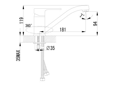 Смеситель для кухонной мойки Lemark Plus Grace (LM1504C)