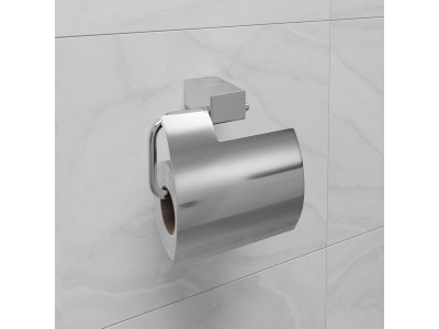 Держатель для туалетной бумаги Lemark SMOOTH LINE с крышкой, хром (9721010)