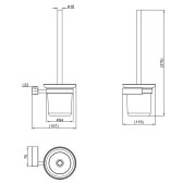 Ёршик для унитаза Lemark VALDAY подвесной, сталь, стекло, брашированное золото (LMA-8121S-BRG)