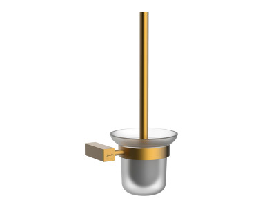 Ёршик для унитаза Lemark VALDAY подвесной, сталь, стекло, брашированное золото (LMA-8121S-BRG)