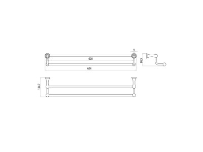 Штанга для полотенец двойная Lemark Standard (LM2139C)