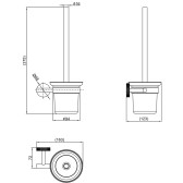 Ёршик для унитаза Lemark BELUGA подвесной, сталь, стекло, брашированный никель (LMA-8021S-BN)