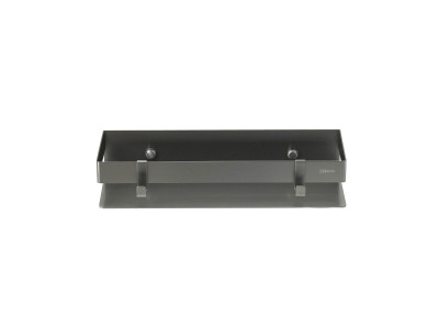 Полка для душа прямая Lemark SHELF LINE 300 мм из нерж. стали с крючками, графит (9776051)