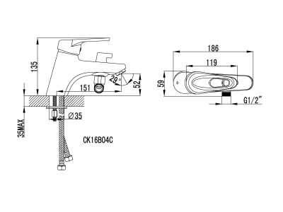 Смеситель на борт ванны Lemark Luna (LM4115C)
