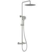 Смеситель Lemark Beluga для душа с регулируемой высотой штанги и лейкой верхнего душа «Тропический дождь» (LMF-8025B-BN)