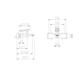 Смеситель для ванны с душем OLIVE'S VIAR черный (28201VRB)