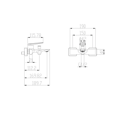 Смеситель для ванны с душем OLIVE'S VIAR черный (28201VRB)