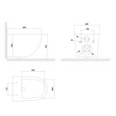 Унитаз OLIVE'S подвесной, черный глянец, сиденье дюропласт PLAZA (PL30117DP)