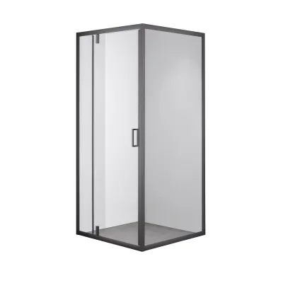 Душевой уголок OLIVE'S DUERO, квадратный, 900*900*1950 мм, черный (DR-90CS-SW-GB)