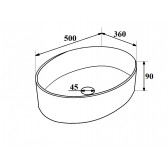 Умывальник Runo мебельный 50 овал OVALE (00-00001359)