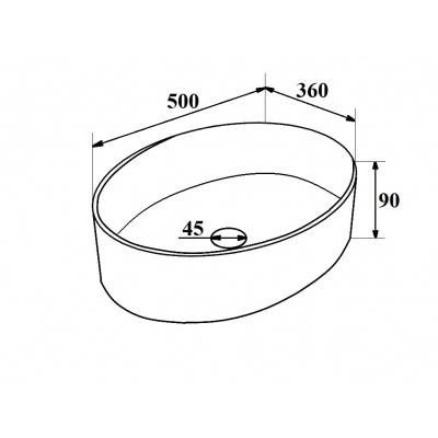 Умывальник Runo мебельный 50 овал OVALE (00-00001359)