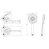 Смеситель для ванны с длинным поворотным изливом RUSH Nevis (NE1735-51Black)