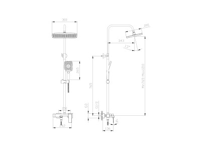 Душевая система с изливом RUSH Thira (TR3635-50White)