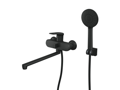 Смеситель для ванны с длинным поворотным изливом RUSH Nevis (NE1735-51Black)