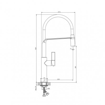 Смеситель для кухонной мойки с гибким изливом RUSH (MS9035-35White)