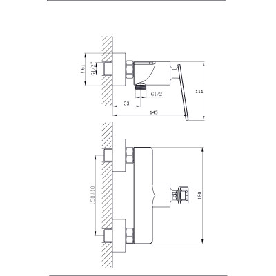Смеситель для душа RUSH Palm (PL2530-63)
