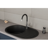 Смеситель для кухонной мойки с гибким изливом RUSH Siple (SI7335-60Black)
