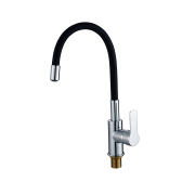 Смеситель для кухонной мойки с гибким изливом RUSH Siple (SI7335-60Black)