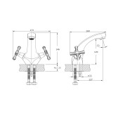 Смеситель для раковины RUSH Bianki (BI7650-11)