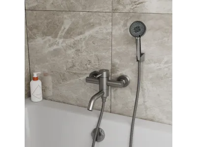 Смеситель для ванны с коротким изливом RUSH Melos (SUS1101-44Grey)